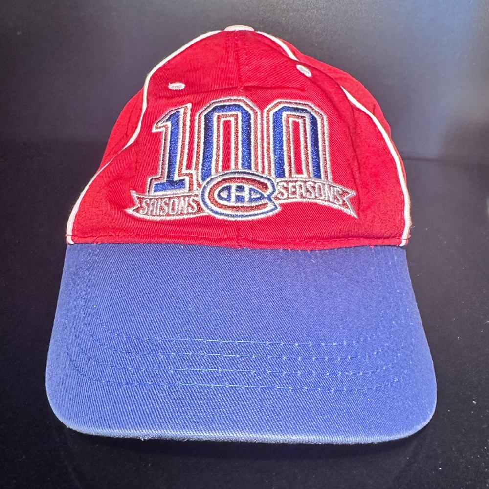 Vintage Montreal Canadiens Strapback Cap 100 Seasons NHL Hockey HG Brands - READ